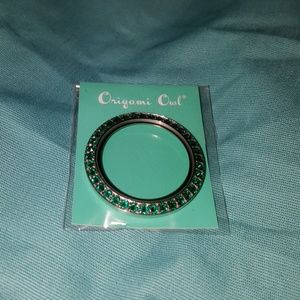 Emerald green Swarovski crystal locket face